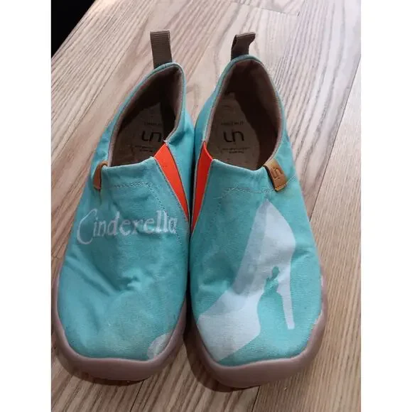 RARE Cinderella Women's Casual Slip-On Shoes - Teal and Orange - Picture 12 of 12